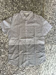 Men's Striped Short Sleeve Button-Down Shirt