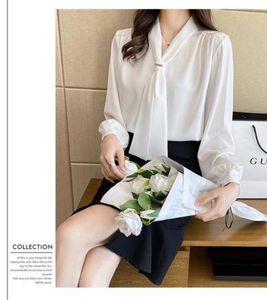 Elegant White Bow Blouse