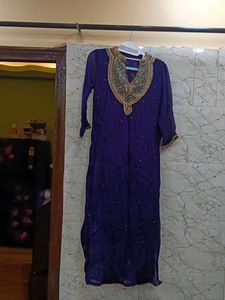 Embellished Royal Purple Kurta & Dupatta Set