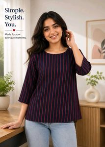 👚Striped Navy & Red Top