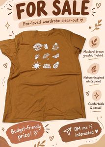 Mustard Brown Graphic T-Shirt