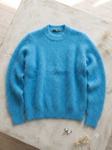 Cozy Blue Fuzzy Sweater