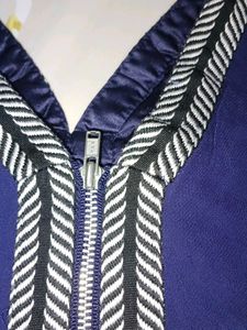 (100)Navy Cold Shoulder Top