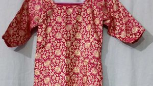 Pink Chanderi Silk Kurti