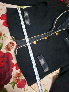 Stylish Black Blazer with Gold Trim