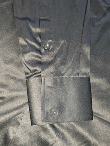 Men's Black Satin Shirt