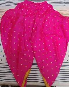 Girls Yellow &amp; Pink Ethnic Kurta Set