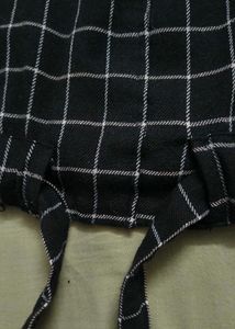 Checkered Cold Shoulder Top