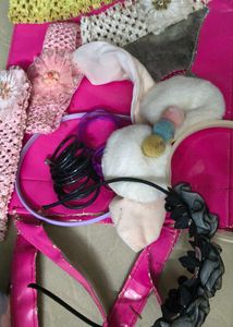 Hair Accessories Bundle With Pink Bag