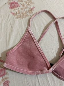 Velvet Pink Bikini Top