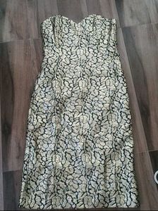 Stunning Strapless Corset Metallic Brocade Dress