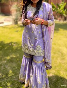 Lavish Purple Embroidered Kurta Set