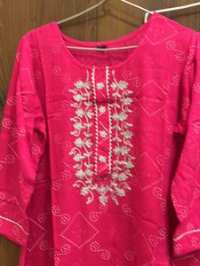 Beautiful Pink Chunri Print Kurta Set ❤️