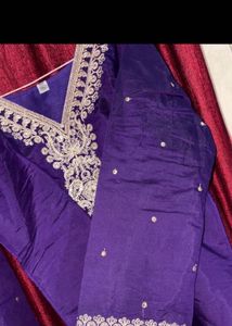 Embroidered Royal Blue Kurta