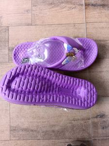 Purple Butterfly Flip Flops