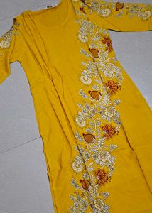 Vibrant Yellow Floral Printed Kurta