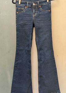 low waist Flared Dark Wash Jeans