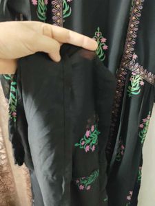 Sangria Black Embroidered Kurta set