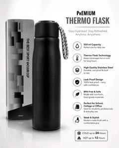 Stainless Steel Flask Water bottle 🖤
