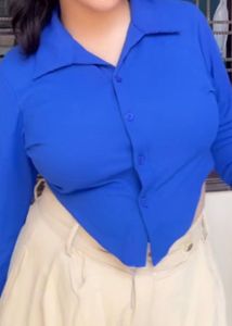 Vibrant Blue Collared Shirt