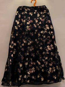 Orchid Blues- Floral Print Ethnic Maxi Skirt