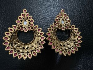 Chandbali Pink Earrings