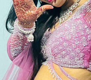 Stunning Pink Tiered Lehenga Choli Set