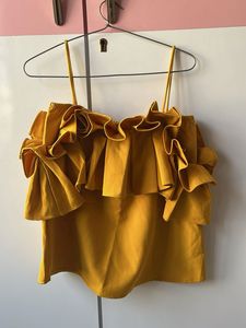 Mustard Ruffle Cami Top