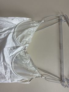 Elegant White Satin Bodysuit with Lace
