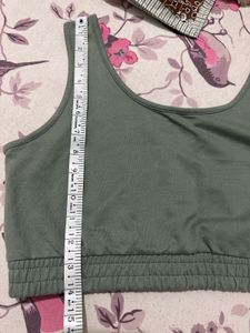 Cute Green Crop Top, Bust-34