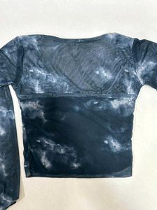 Tie-Dye Long Sleeve Crop Top