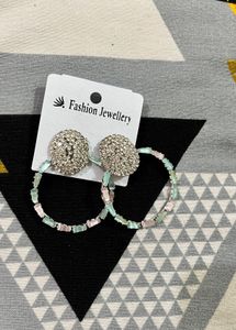 Fashionable Crystal Hoop Earrings newwdtag