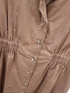 Chic Brown Button-Up Shirt Dress