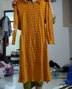 Stylish Textured Yellow Midi