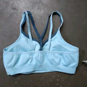 Ribbed Zip Front Sports Bra