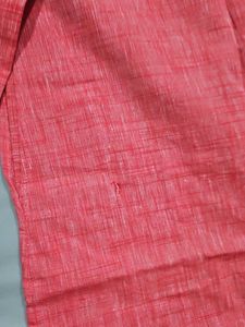 Red Textured Kurta