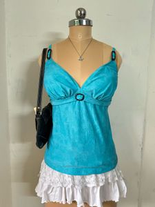 Turquoise Top with Buckle Detail