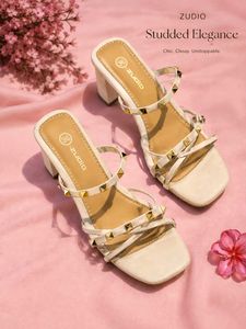 Zudio Studded Block Heel Sandals🎀