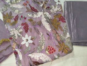 Stunning Lilac Embroidered Kurta Set with Dupatta