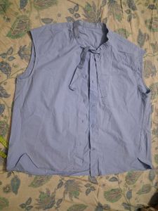 Light Blue Sleeveless Blouse