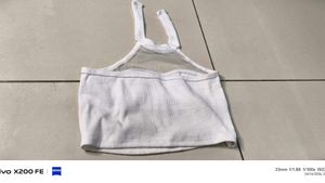 White Ribbed Crop Top