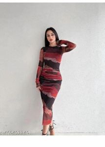 Chic Abstract Print Maxi Dress