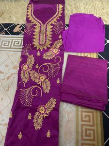 Embroidered Purple Salwar Kameez Set