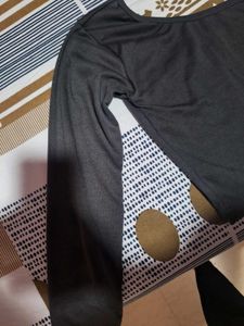 Solid Grey Full Sleeve Top