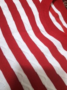 Red And White Mixed Crop Top | Casual Wear |Size S