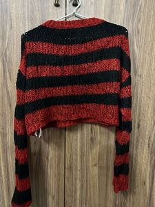 ZARA Original Red &amp; Black Cropped Sweater
