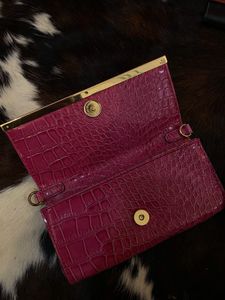 Guess Pink Croc Clutch
