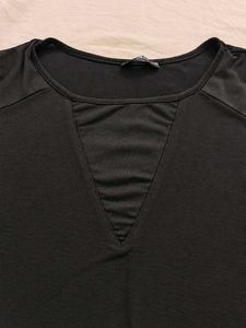 Chic Black Mesh Sleeve Top