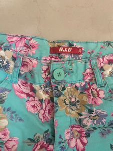 Floral High-Waisted Shorts