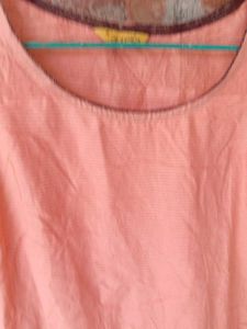 Aurelia Peach Striped Sleeveless Top